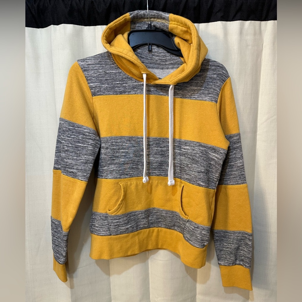 Reflex Yellow and Gray Color-Block Hoodie